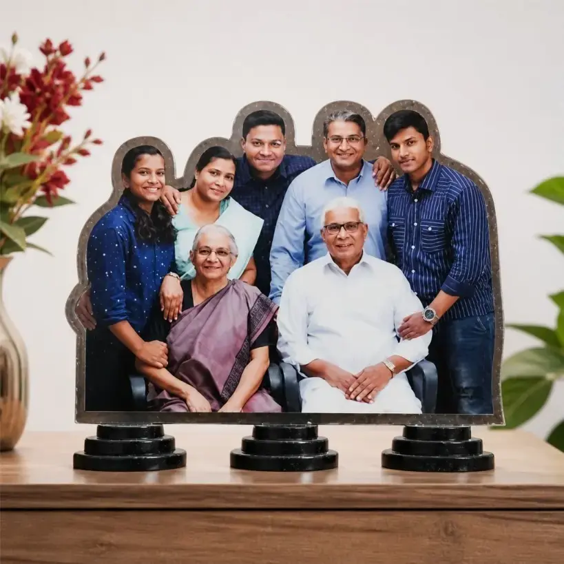 Customized Acrylic Family Photo Standee | Personalized 3D Cut-out Table Top Gift - 1