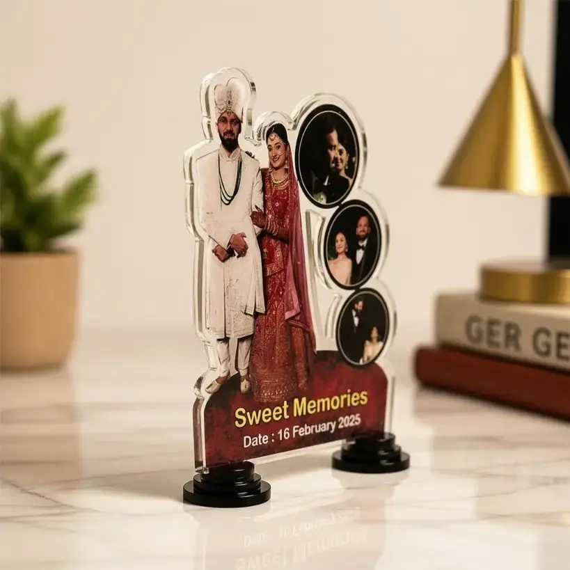 Customized Acrylic Table Desk Photo Standee | 3D Cut-out Couple & Family Gift - 1