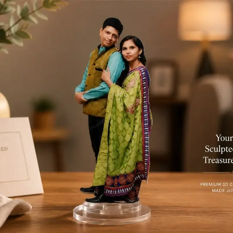 Customized 3D Traditional Couple Photo Standee Standy - 1